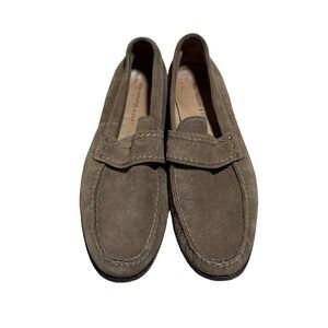 John Varvatos Star USA Suede Leather Loafer Shoes Beige Size 10.5 M